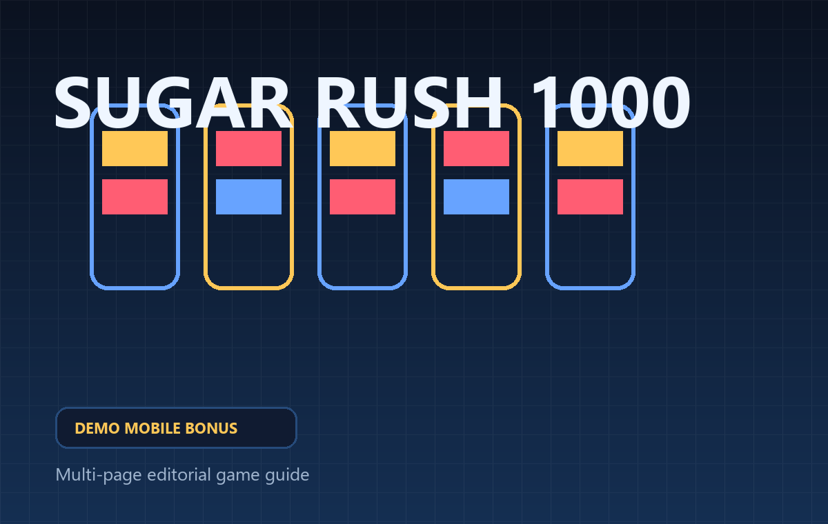 Sugar Rush 1000 game cover for demo mode, mobile play and bonus access